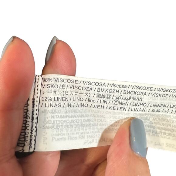 MNG by Mango Black Tie Knot Front Long Sleeve V-Neck Blouse Women Sz 8 - Picture 7 of 7